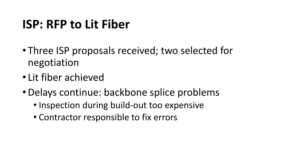 isp rfp to lit fiber