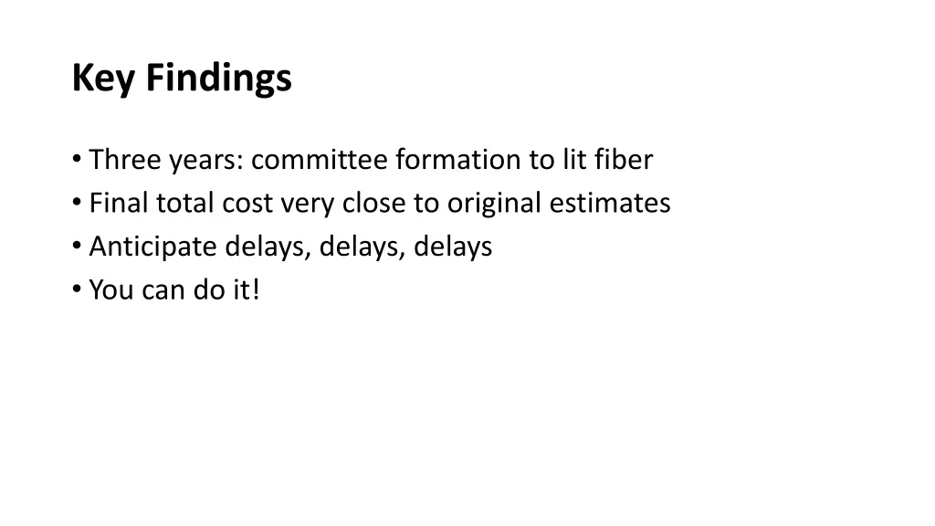 key findings
