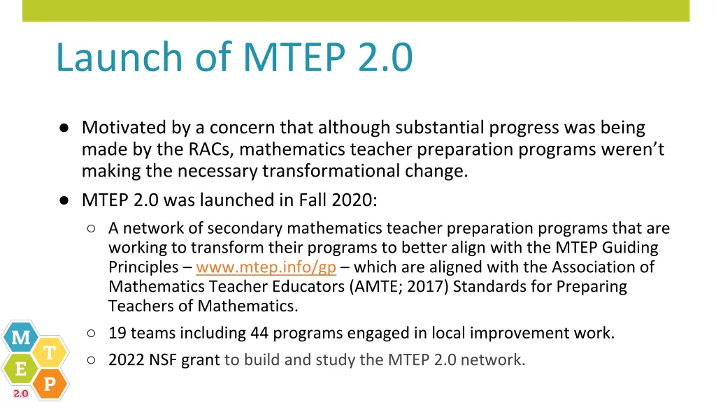 launch of mtep 2 0