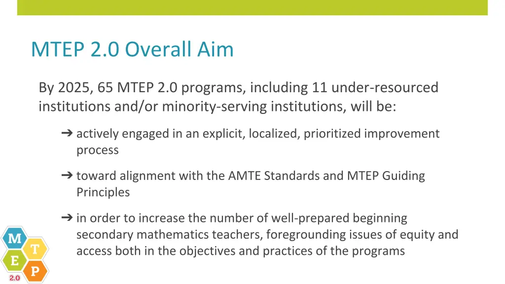 mtep 2 0 overall aim