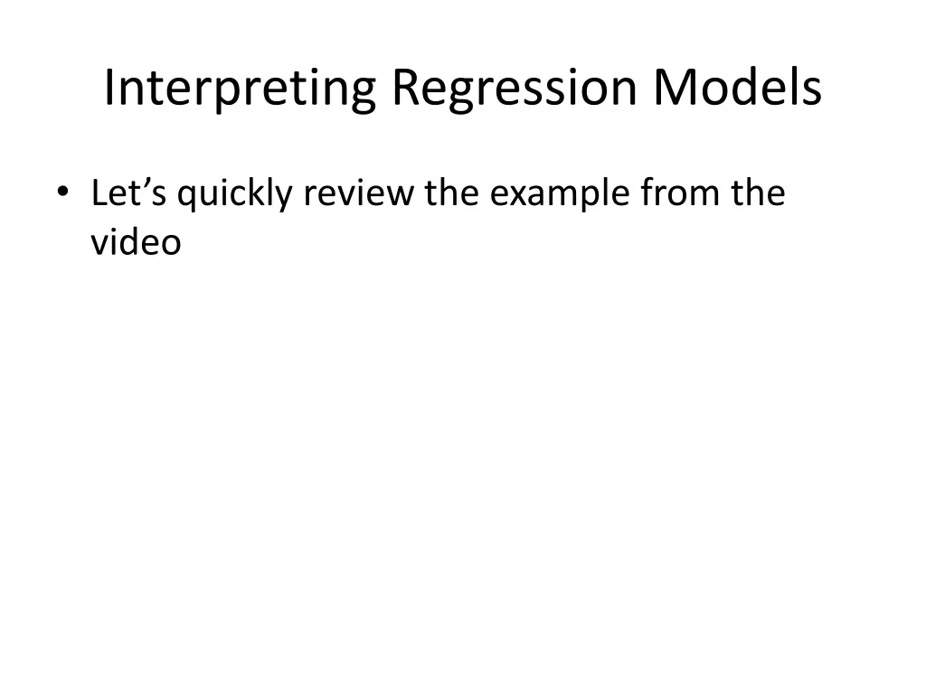 interpreting regression models
