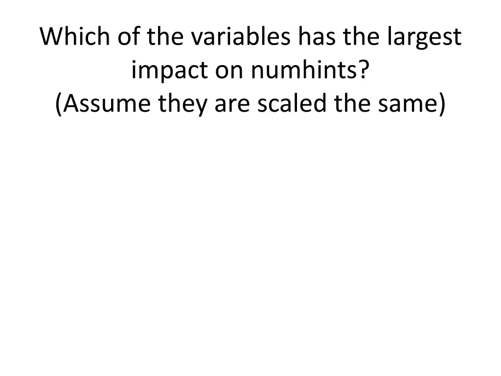 which of the variables has the largest impact