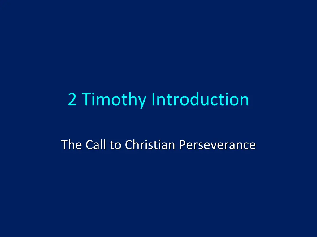 2 timothy introduction