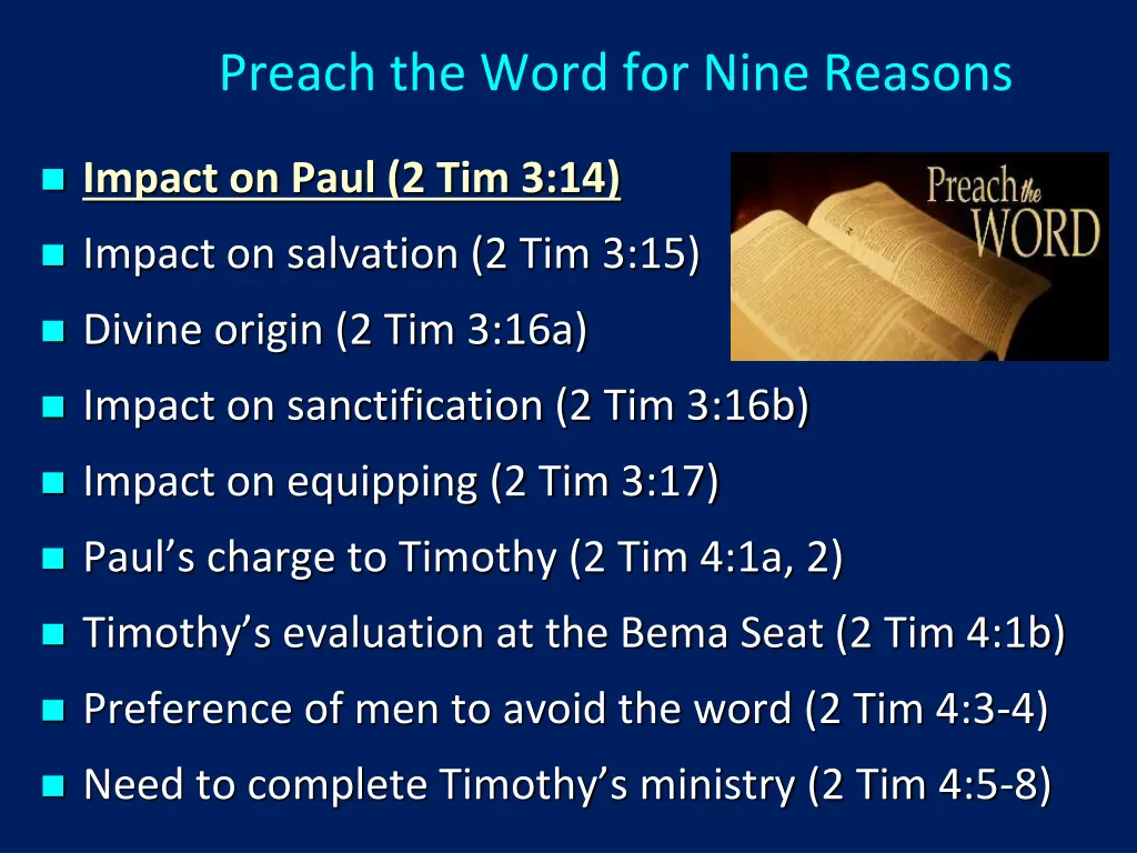 preach the word for nine reasons 1