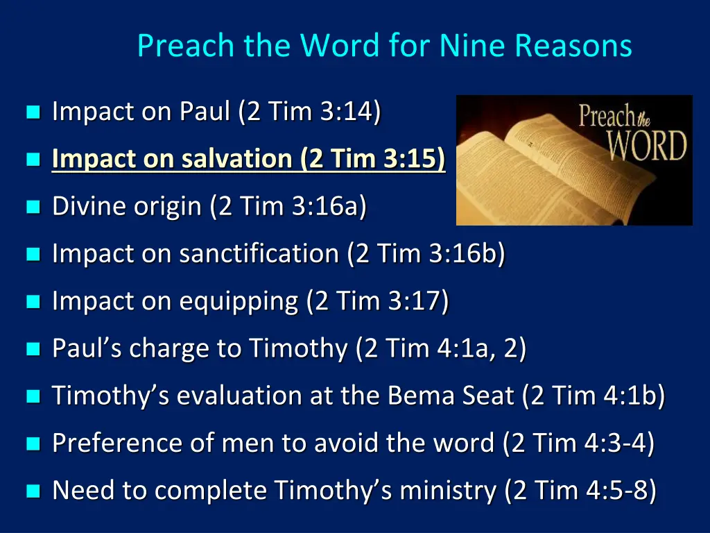 preach the word for nine reasons 2