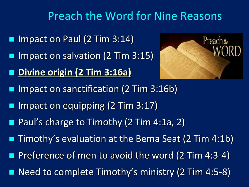 preach the word for nine reasons 3