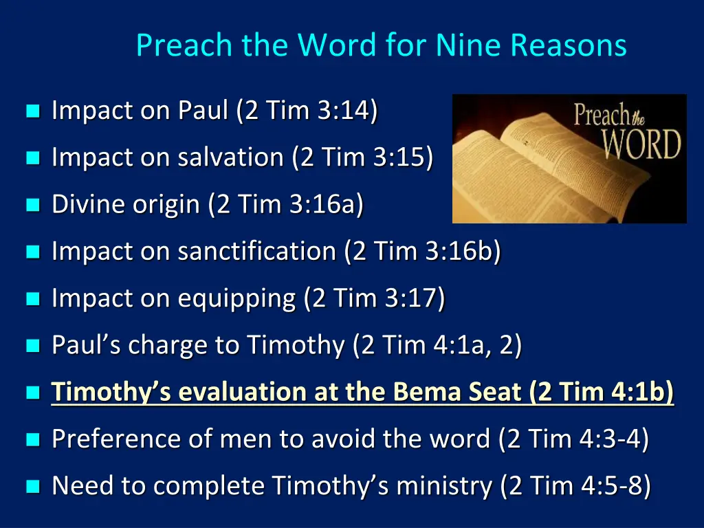preach the word for nine reasons 7