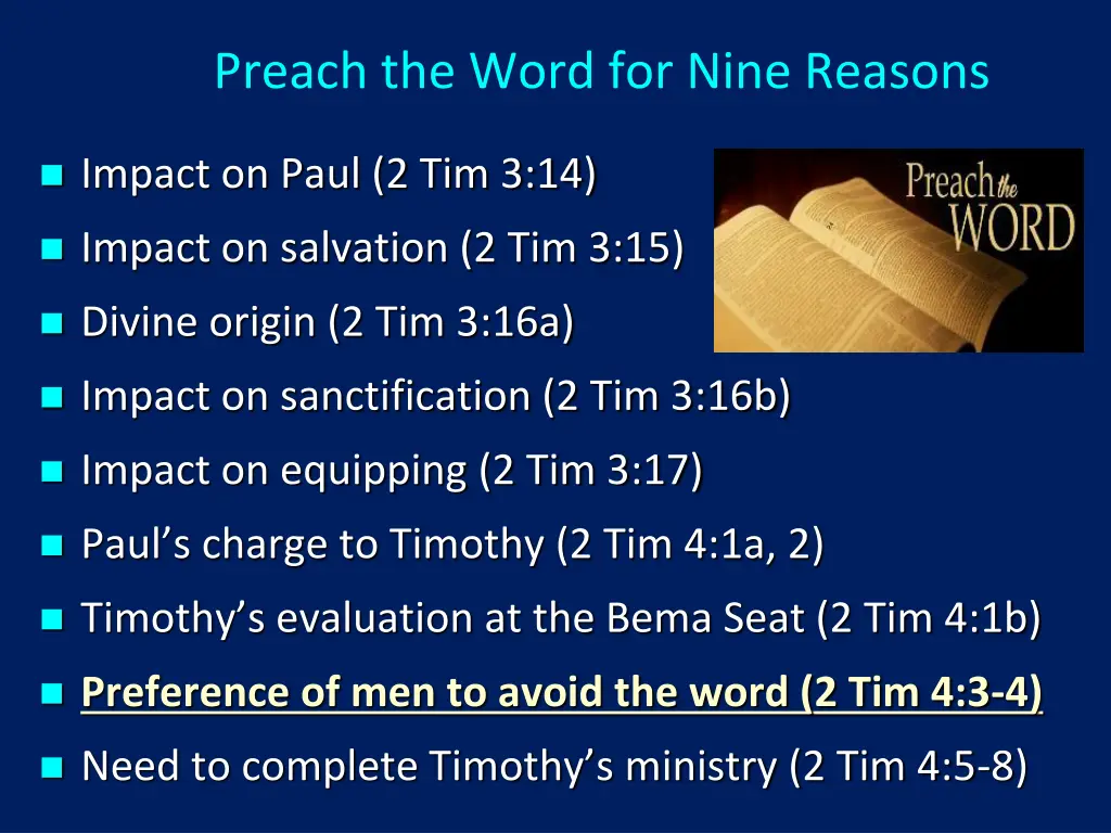 preach the word for nine reasons 8