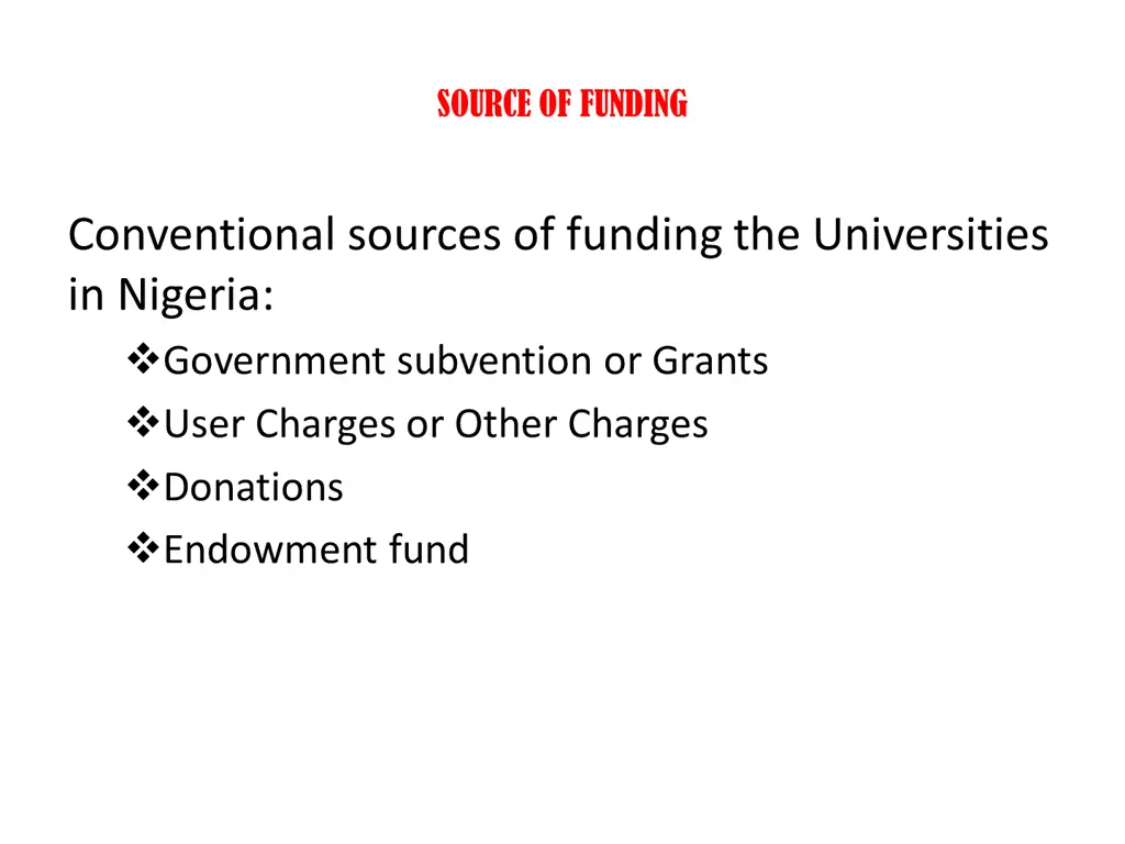 source of funding