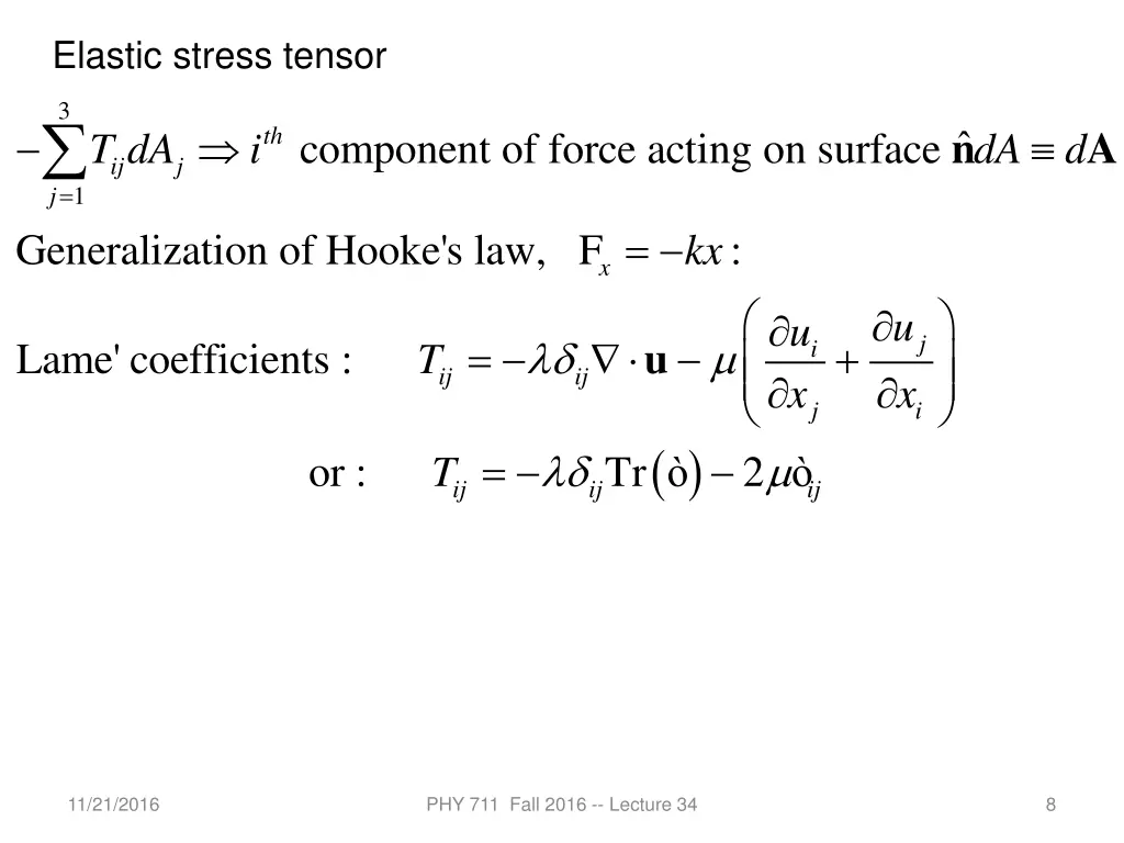 elastic stress tensor