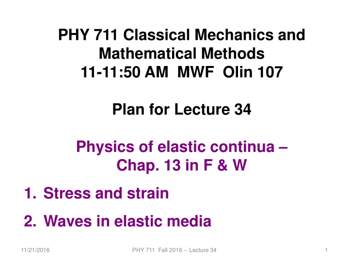 phy 711 classical mechanics and mathematical