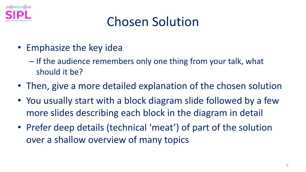 chosen solution