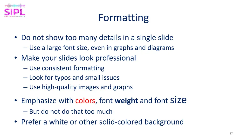 formatting