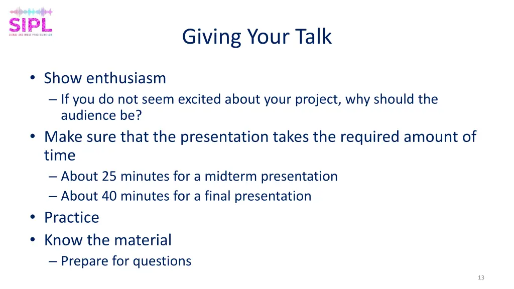 giving your talk