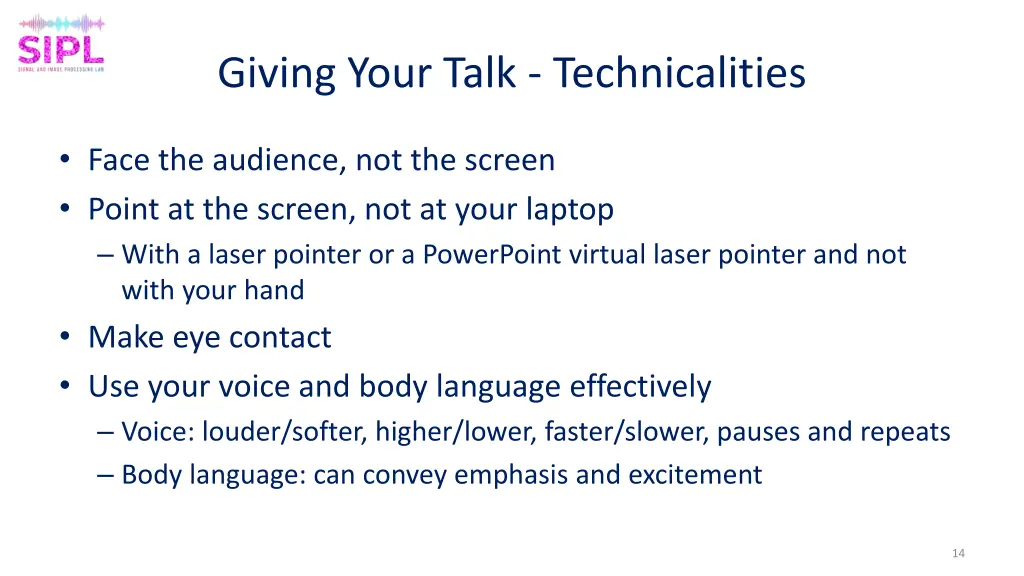 giving your talk technicalities
