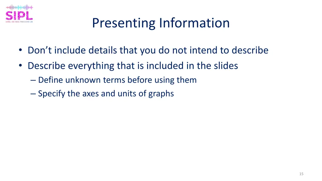 presenting information