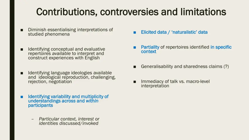 contributions controversies and limitations