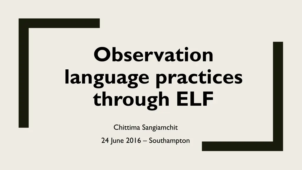 observation language practices through elf