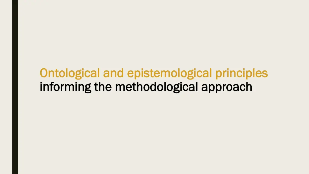 ontological and epistemological principles