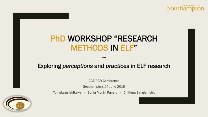 p ph hd d workshop workshop research methods