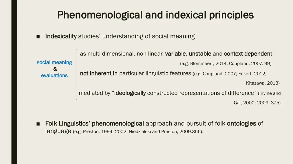 phenomenological and indexical principles