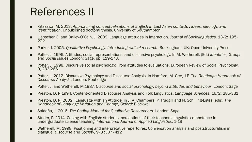 references ii
