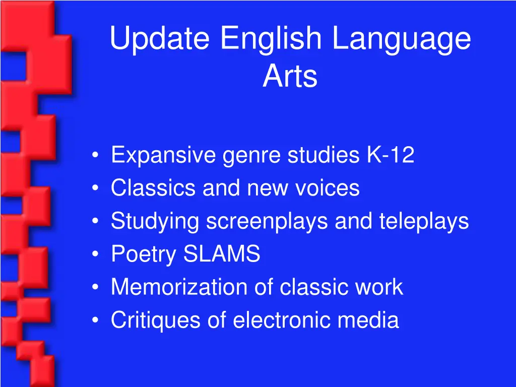 update english language arts