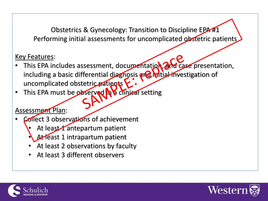 obstetrics gynecology transition to discipline