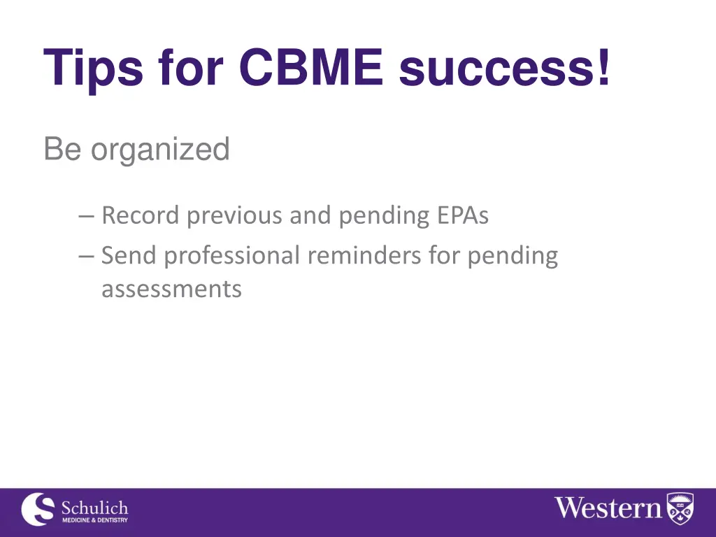 tips for cbme success 1