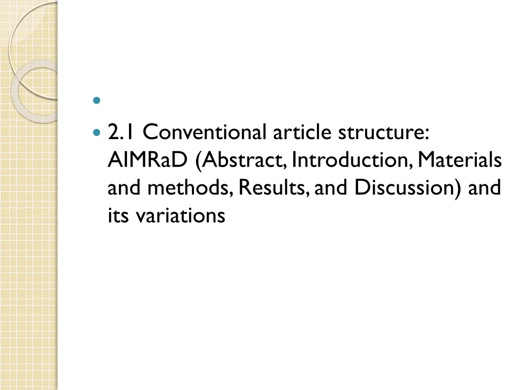2 1 conventional article structure aimrad