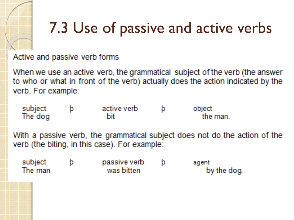 7 3 use of passive and active verbs