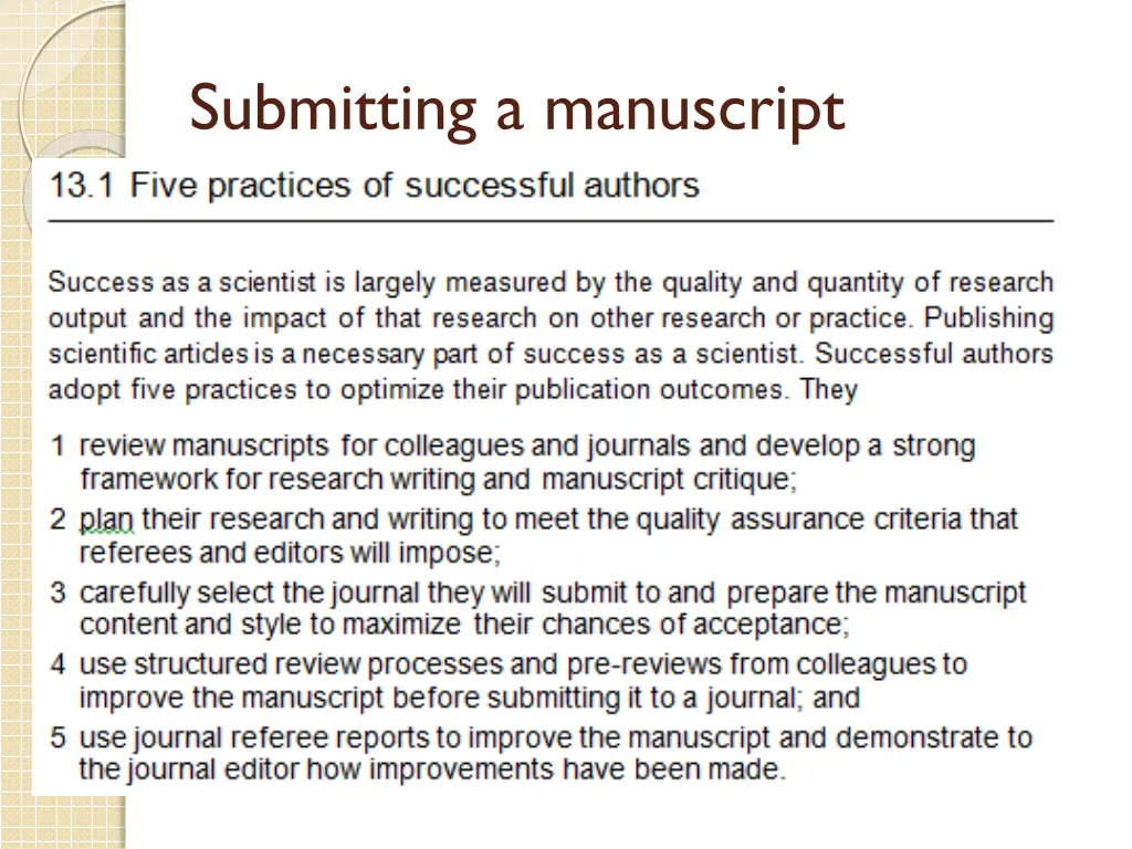 submitting a manuscript