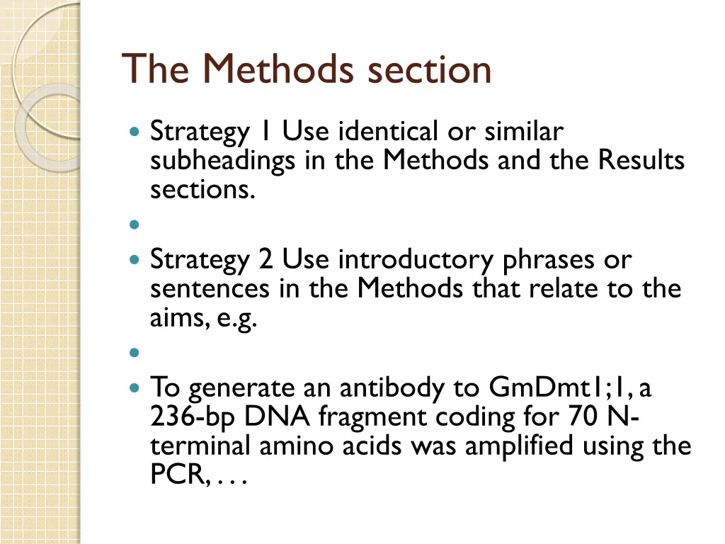 the methods section