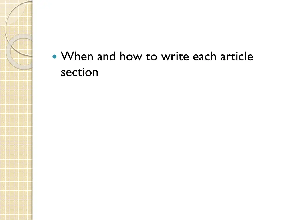 when and how to write each article section