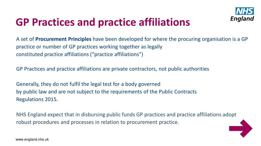 gp practices and practice affiliations