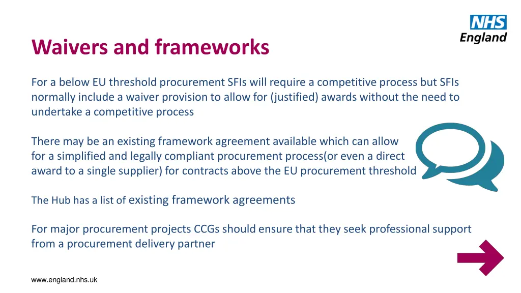 waivers and frameworks