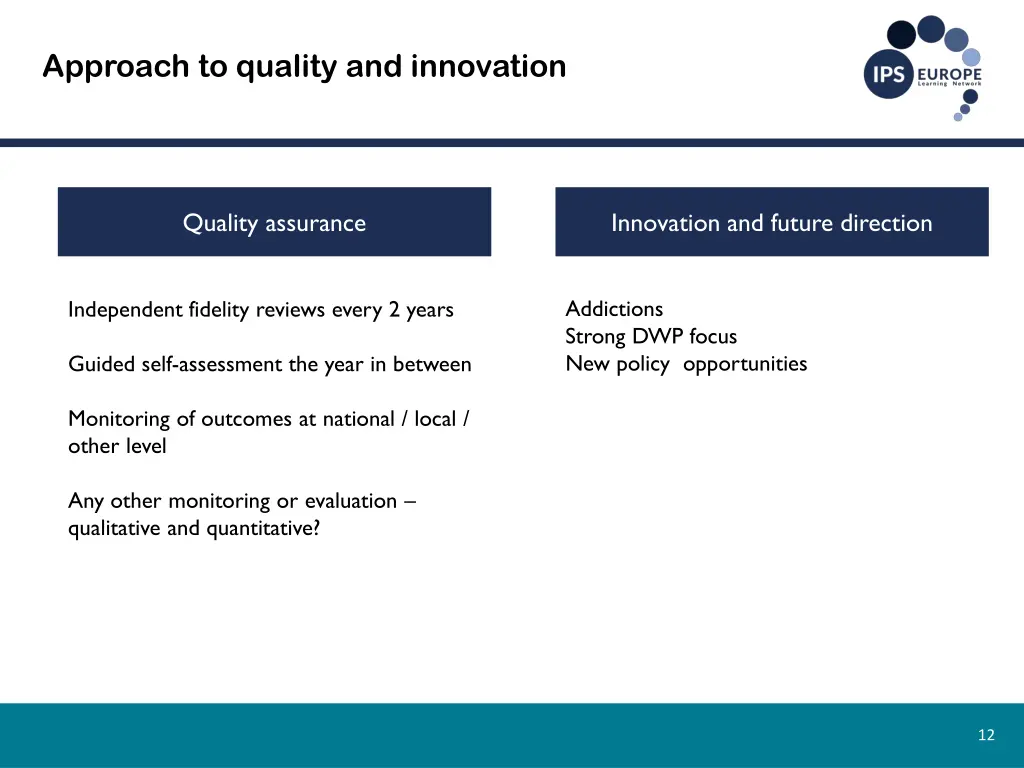 approach to quality and innovation