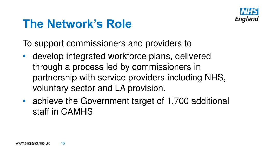 the network s role