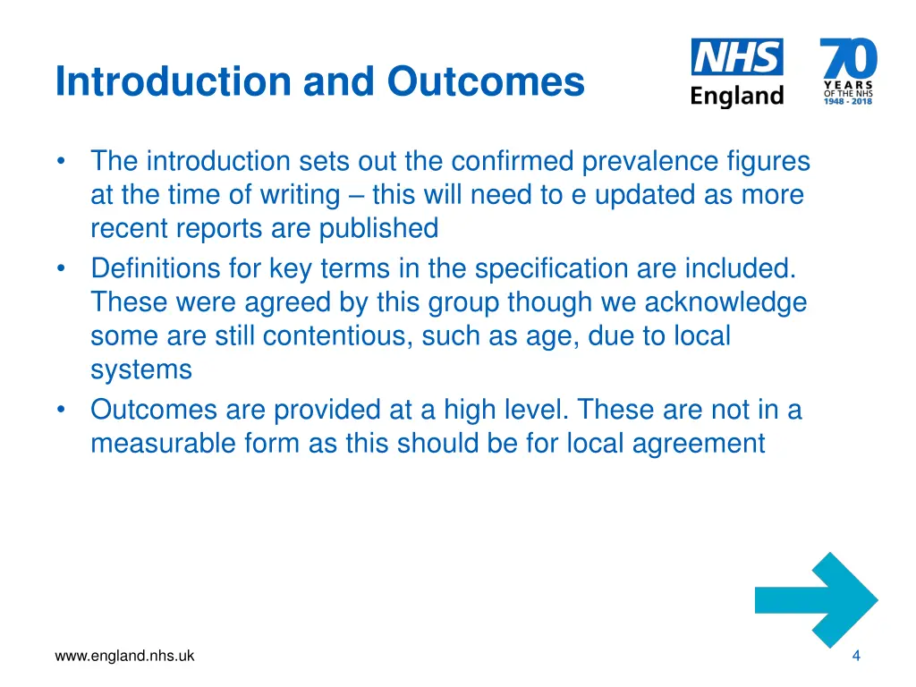 introduction and outcomes