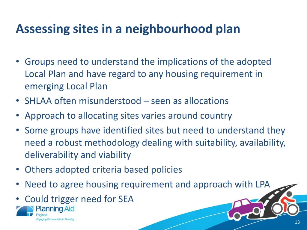 assessing sites in a neighbourhood plan
