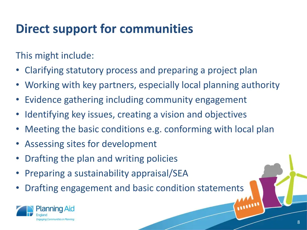 direct support for communities