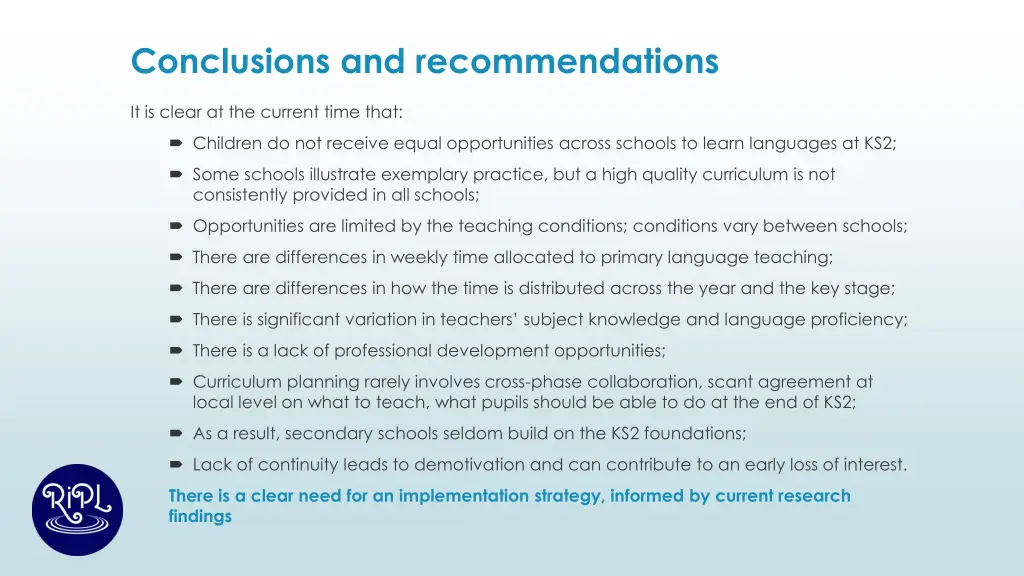 conclusions and recommendations