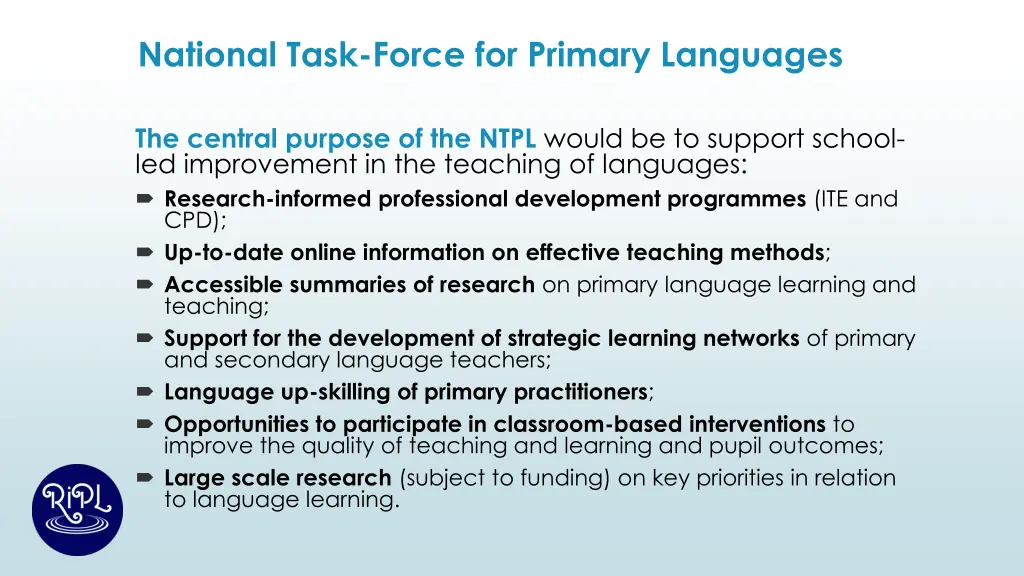 national task force for primary languages