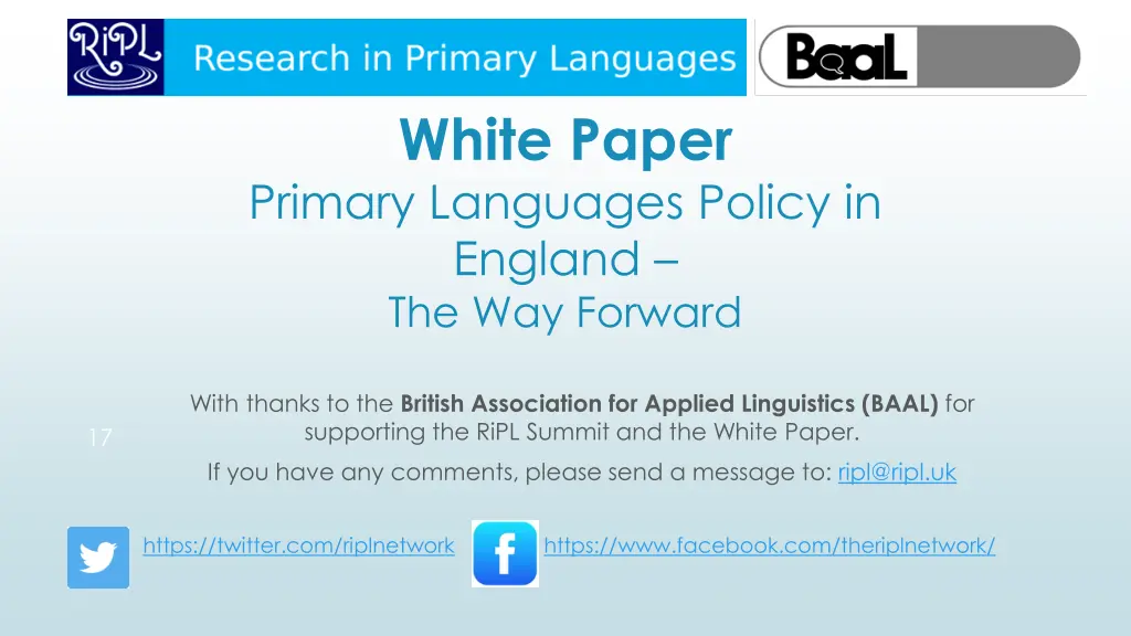 white paper primary languages policy in england 1