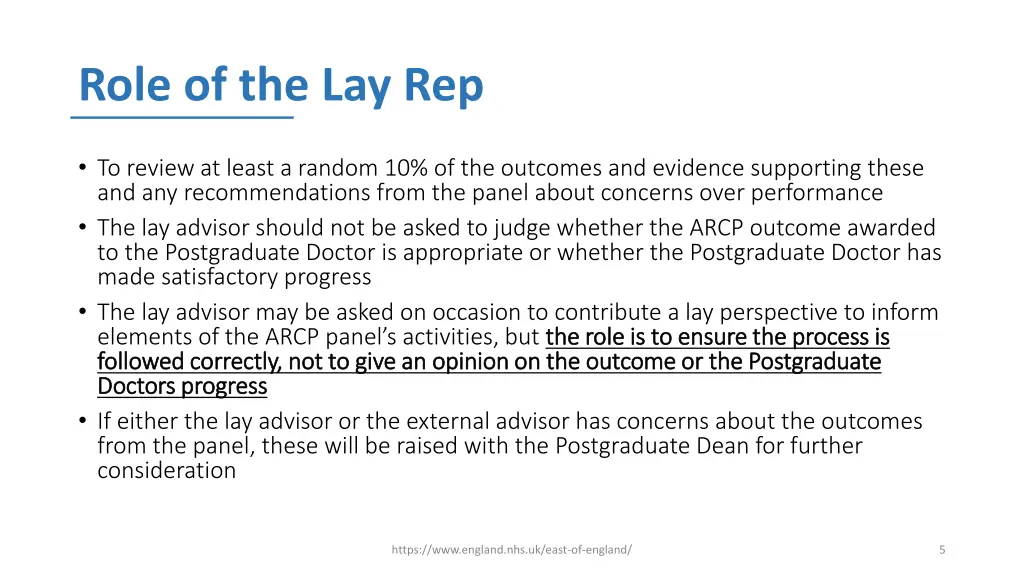 role of the lay rep