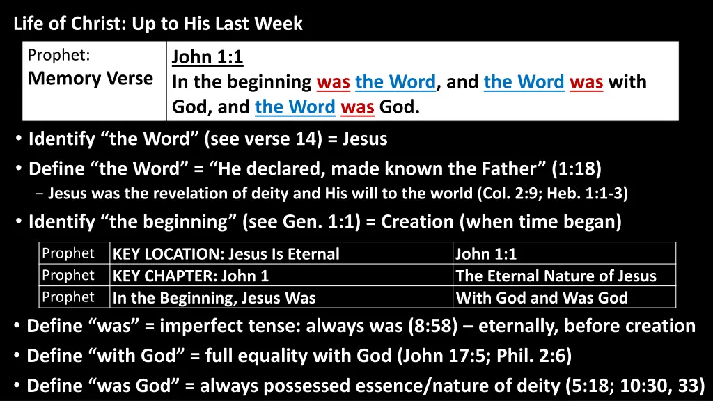 life of christ up to his last week 3