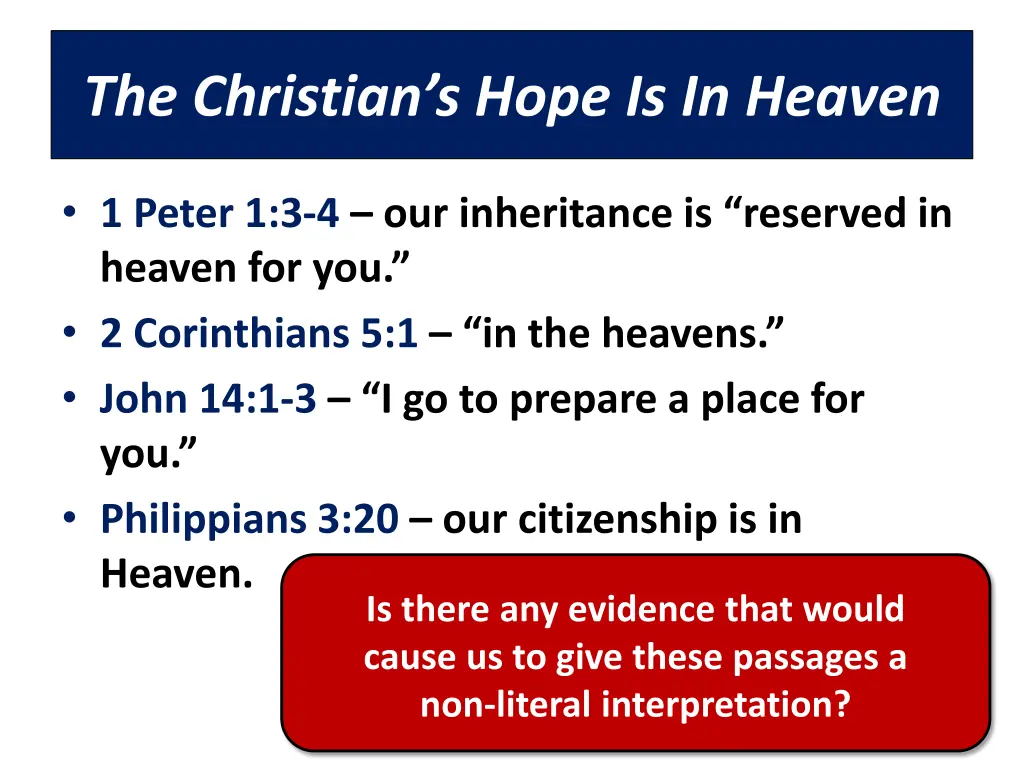 the christian s hope is in heaven 1
