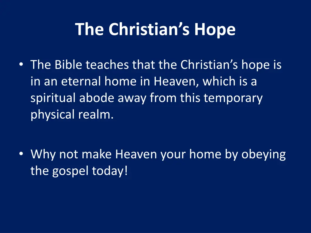 the christian s hope