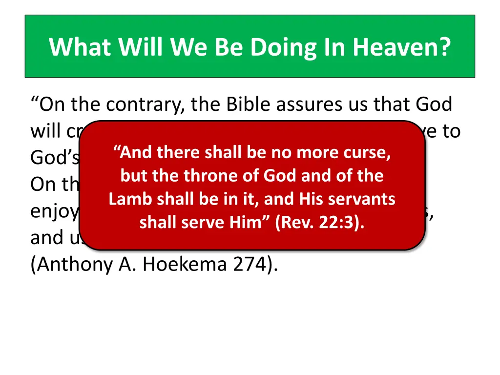 what will we be doing in heaven 2