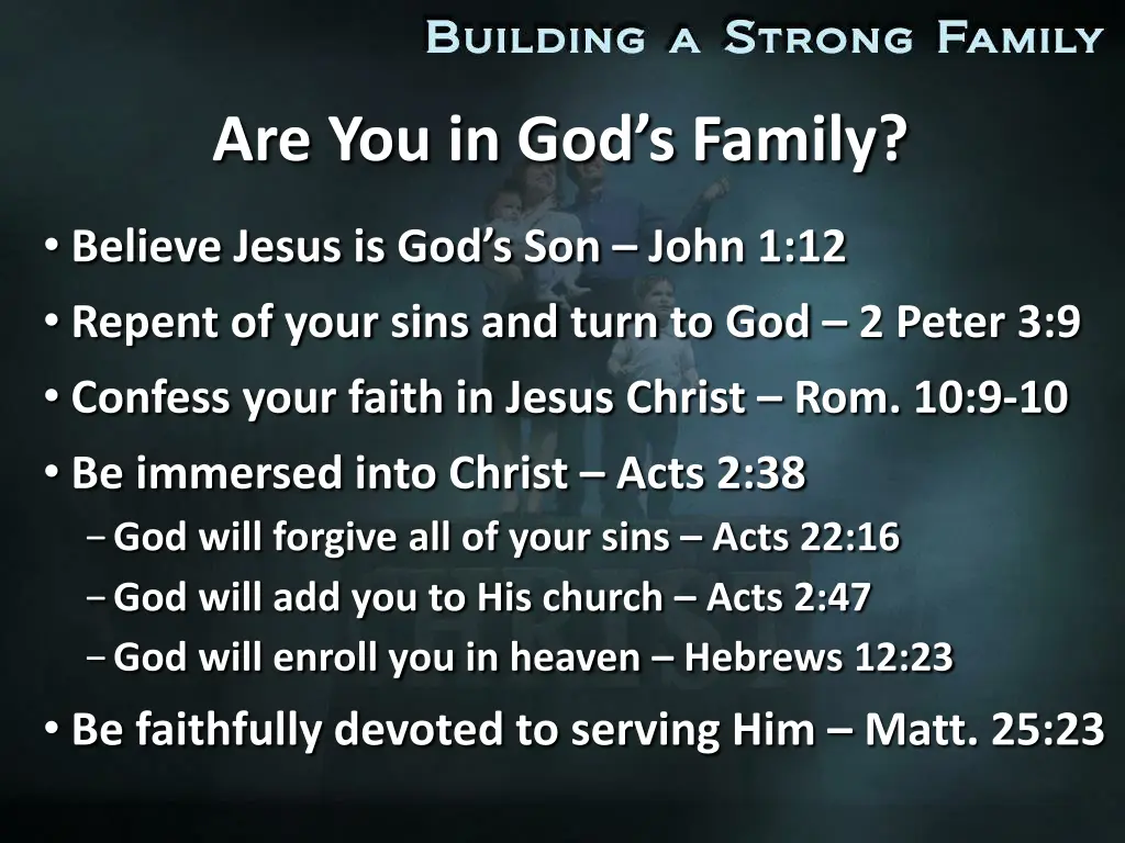 are you in god s family